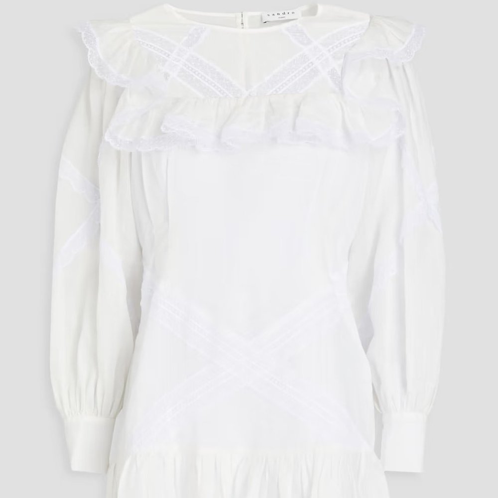 Sandro Belem Ruffle & Braid-Trim Short Dress - Picture 3 of 10
